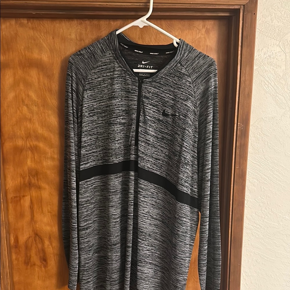 Nike Golf Dri-FIT Black and Gray Long Sleeve Shirt